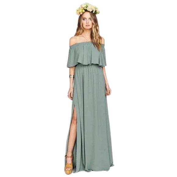 Show Me Your Mumu Hacienda Half Slip Dress Silver Sage Crisp NWT Small - Picture 1 of 3